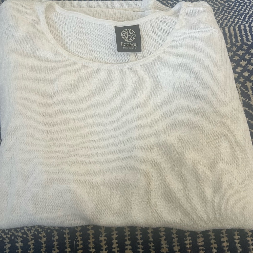 Bobeau White Knit Top